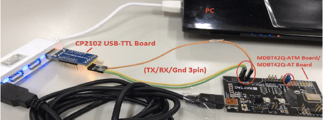 Raytac AT Command Demo Board Hardware Setting