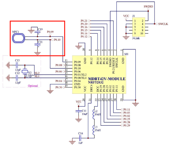 nRF52832 MDBT42V Schematic.png