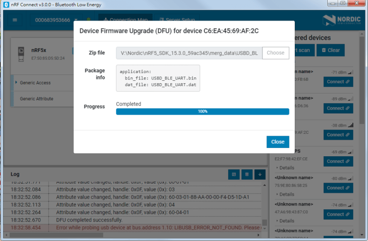 DFU Progress completed